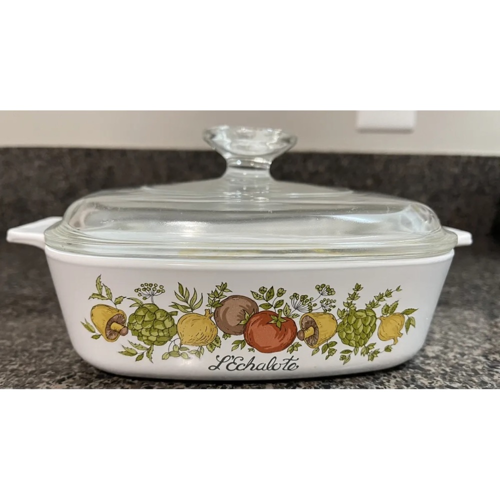 Rare Vtg Original Corning Ware A-1-B 1 liter L'Echalote casserole dish w/lid